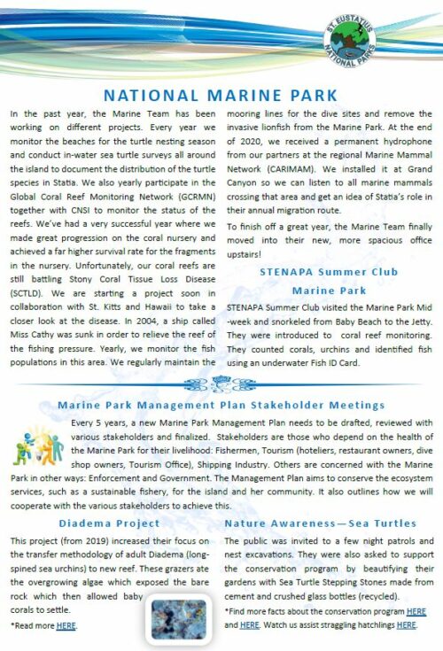 STENAPA Newsletter Wrap Up 2020 ⋆ St. Eustatius National Parks